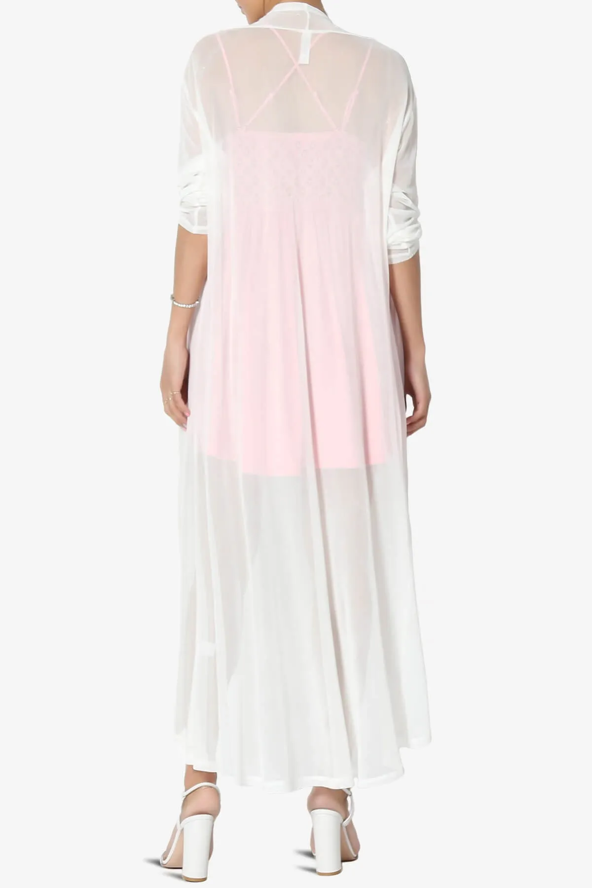 Moxxi Sheer Mesh Open Cardigan Duster