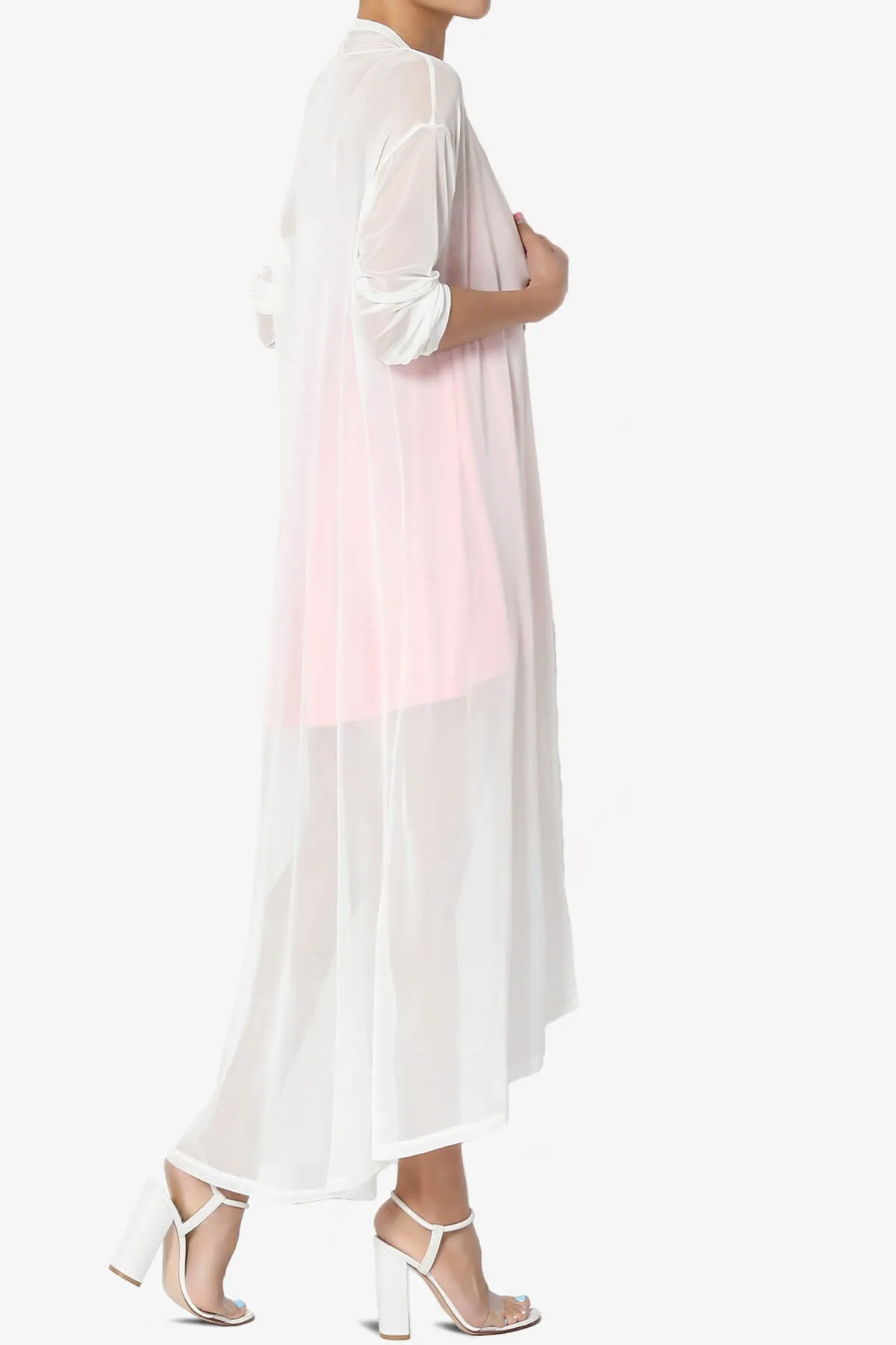 Moxxi Sheer Mesh Open Cardigan Duster