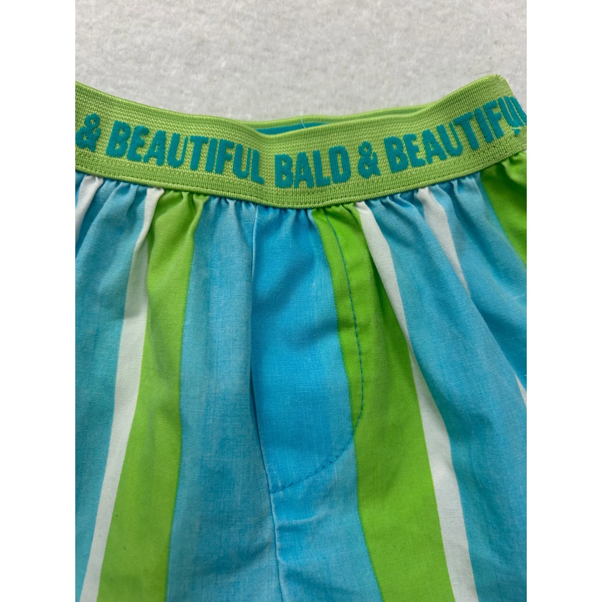 Mud Pie Baby Shorts Blue & Green Striped Cotton/Poly Blend #6997