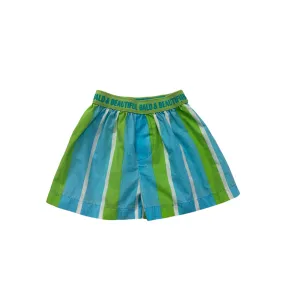 Mud Pie Baby Shorts Blue & Green Striped Cotton/Poly Blend #6997