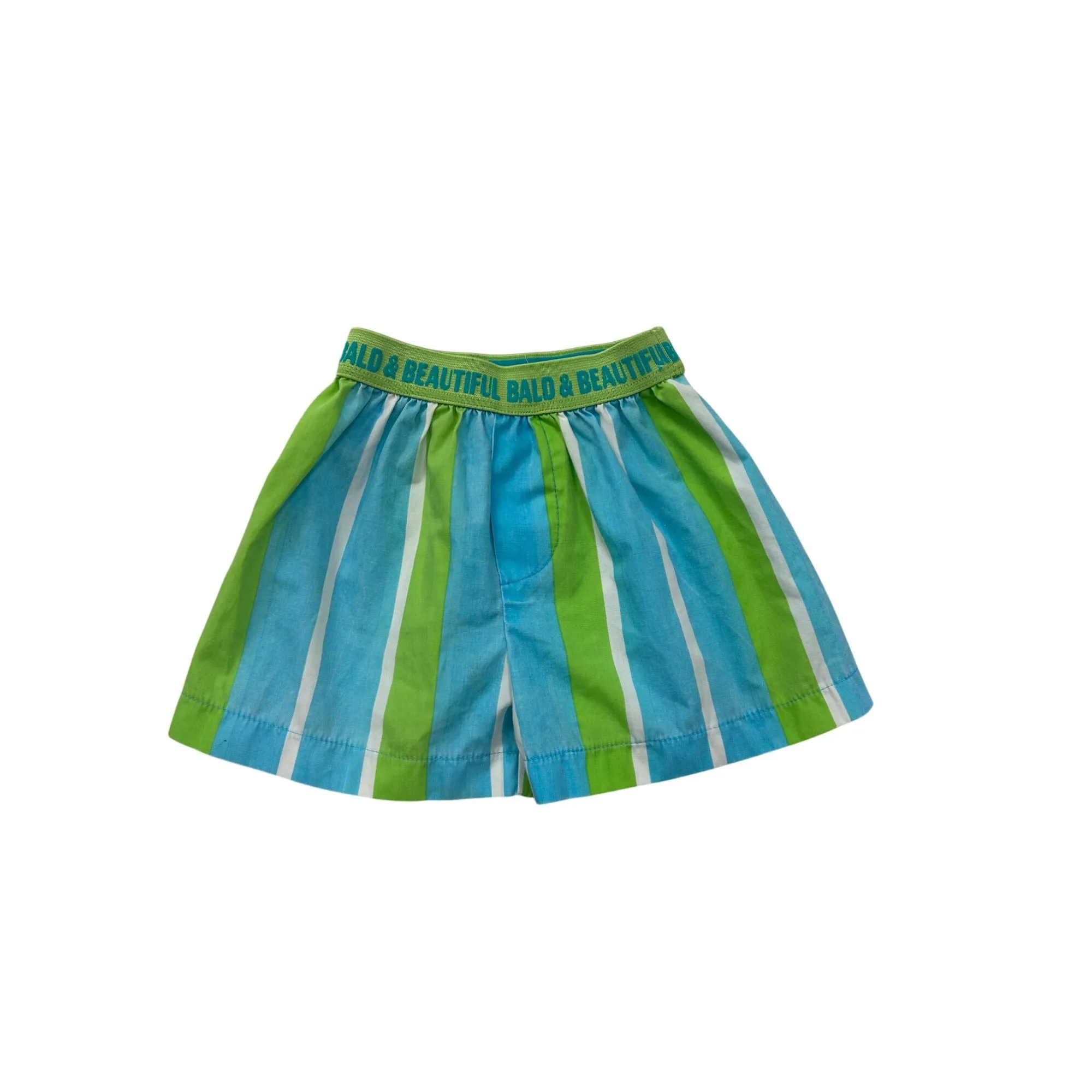 Mud Pie Baby Shorts Blue & Green Striped Cotton/Poly Blend #6997