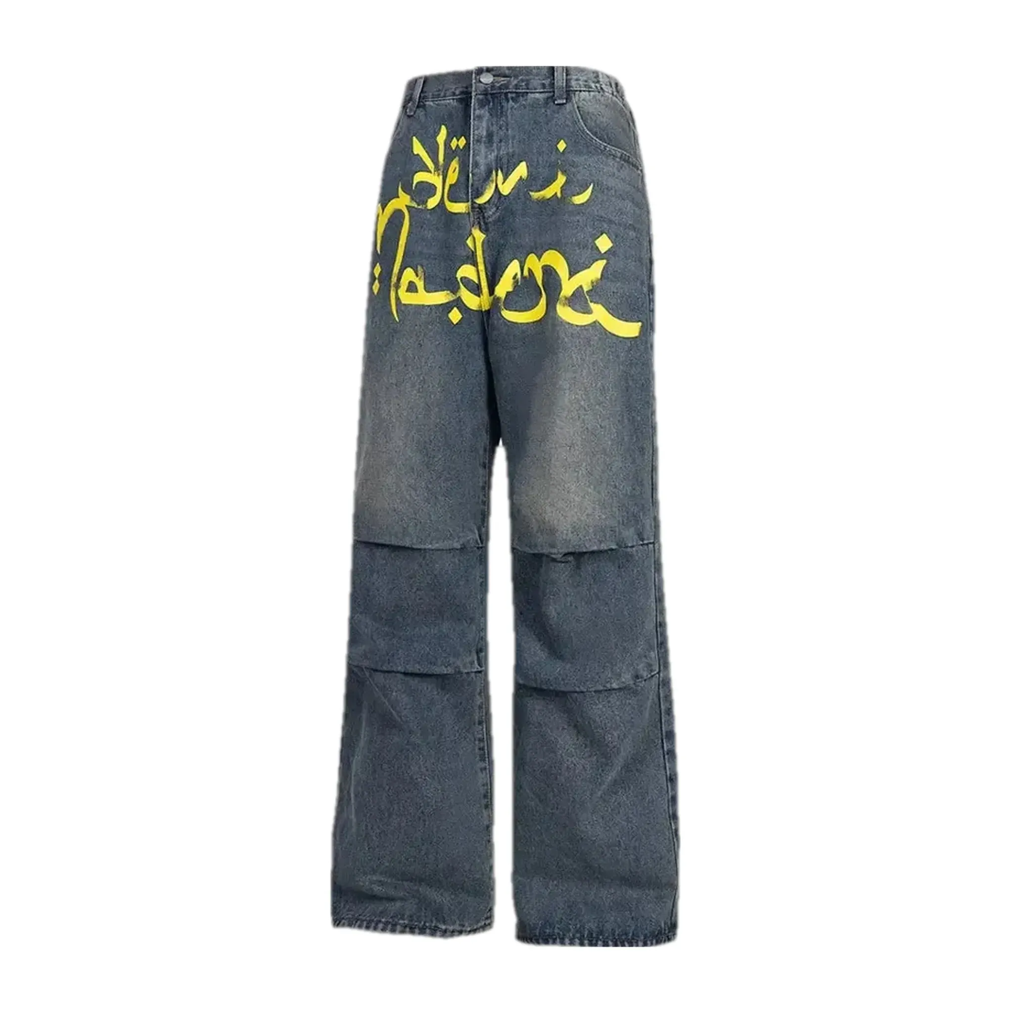 Multi-layer wide fit men's jeans