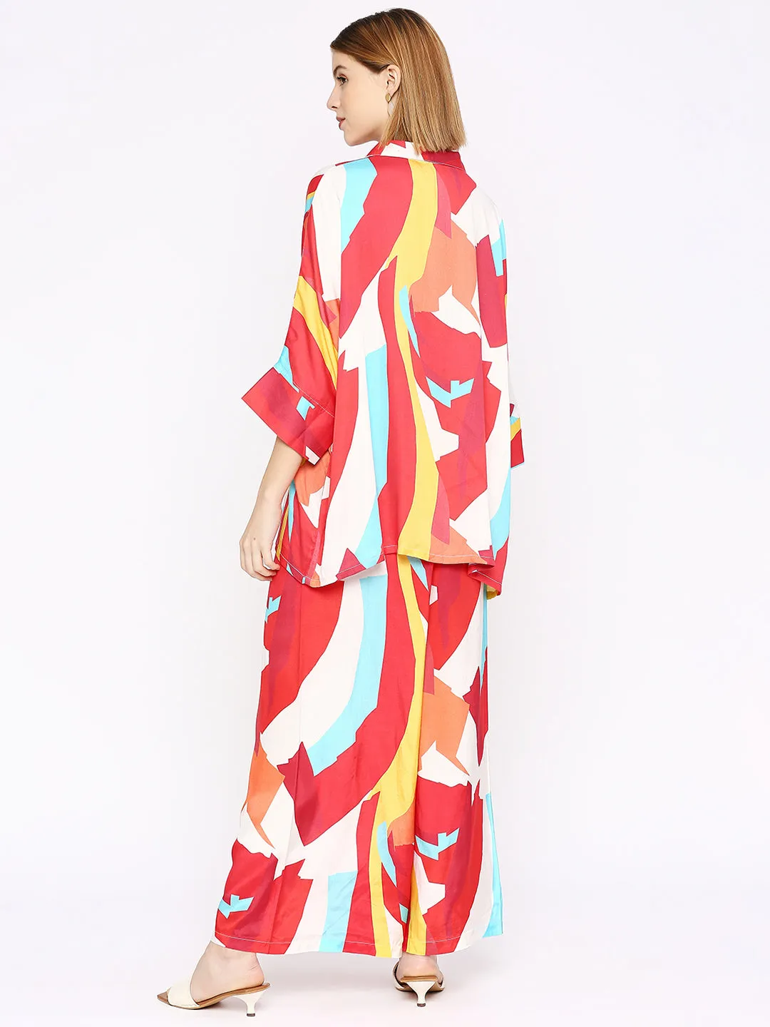 Multicolored Abstract Printed Co-Ord Set