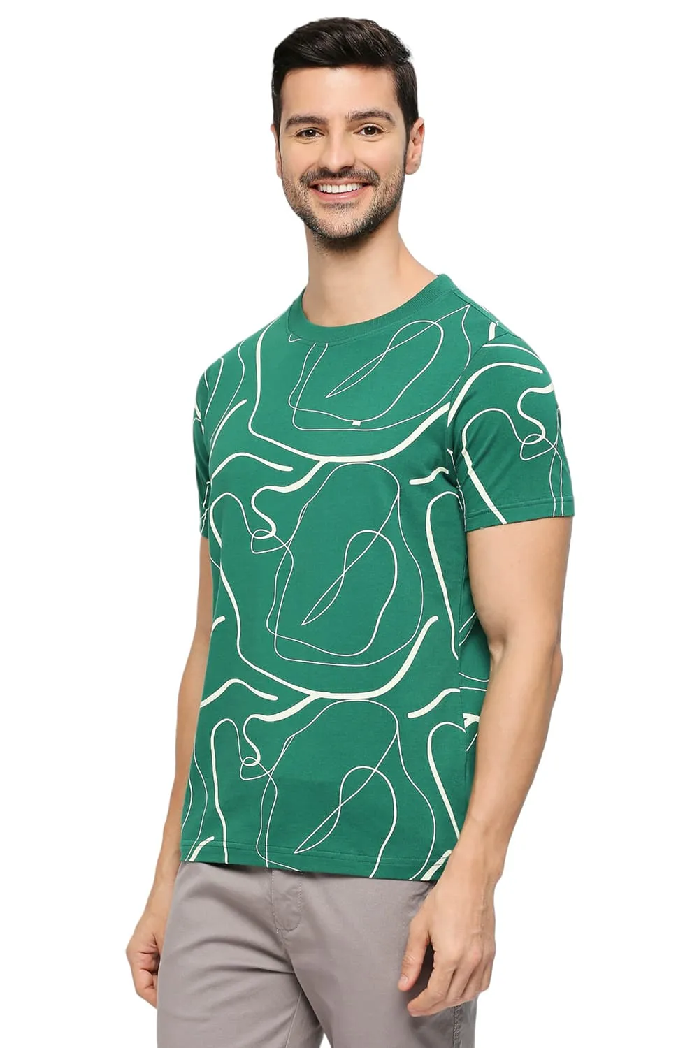 Muscle Fit Cotton Printed Crew T-shirts