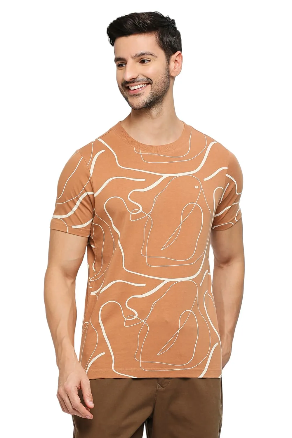 Muscle Fit Cotton Printed Crew T-shirts
