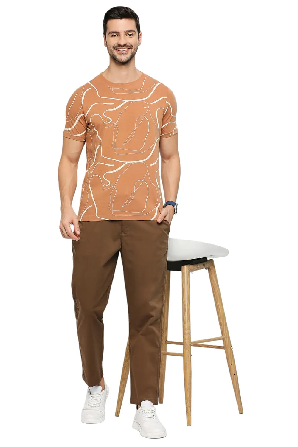 Muscle Fit Cotton Printed Crew T-shirts