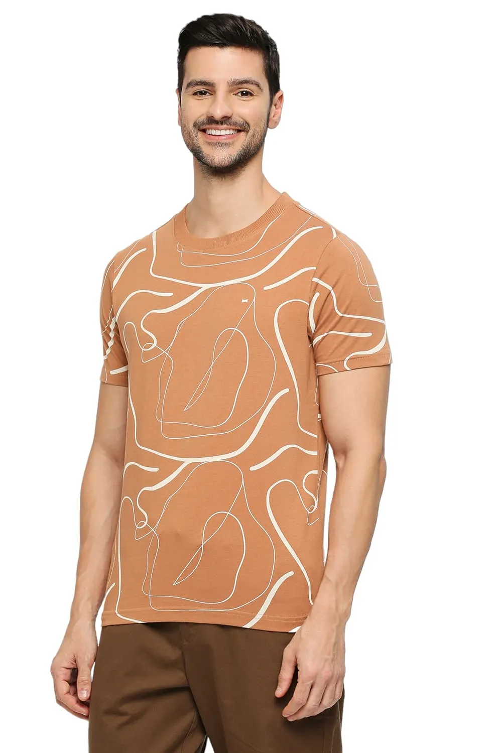 Muscle Fit Cotton Printed Crew T-shirts
