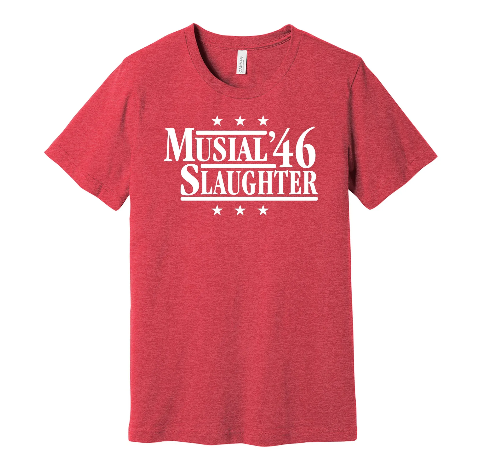 Musial & Slaughter '46 - St. Louis Baseball Legends Political Campaign Parody T-Shirt - Hyper Than Hype Shirts