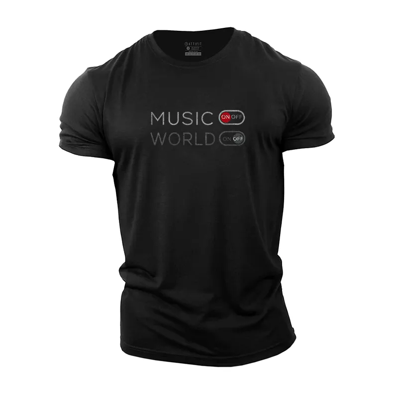 Music on World Off Cotton T-Shirt