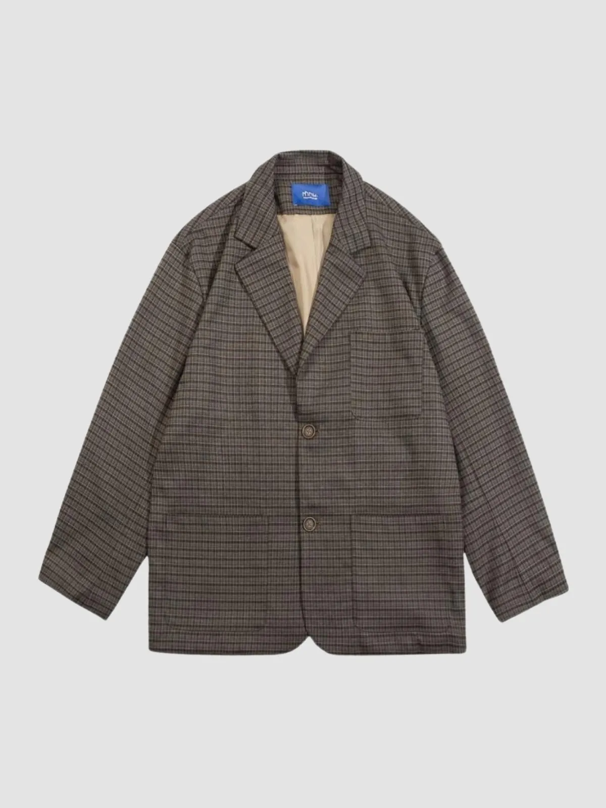 MV Vintage Retro Plaid Style Loose Casual Jacket