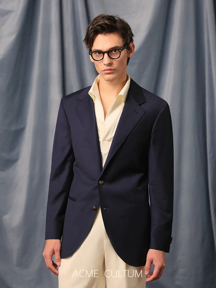 Navy Blue Double-Breasted Blazer