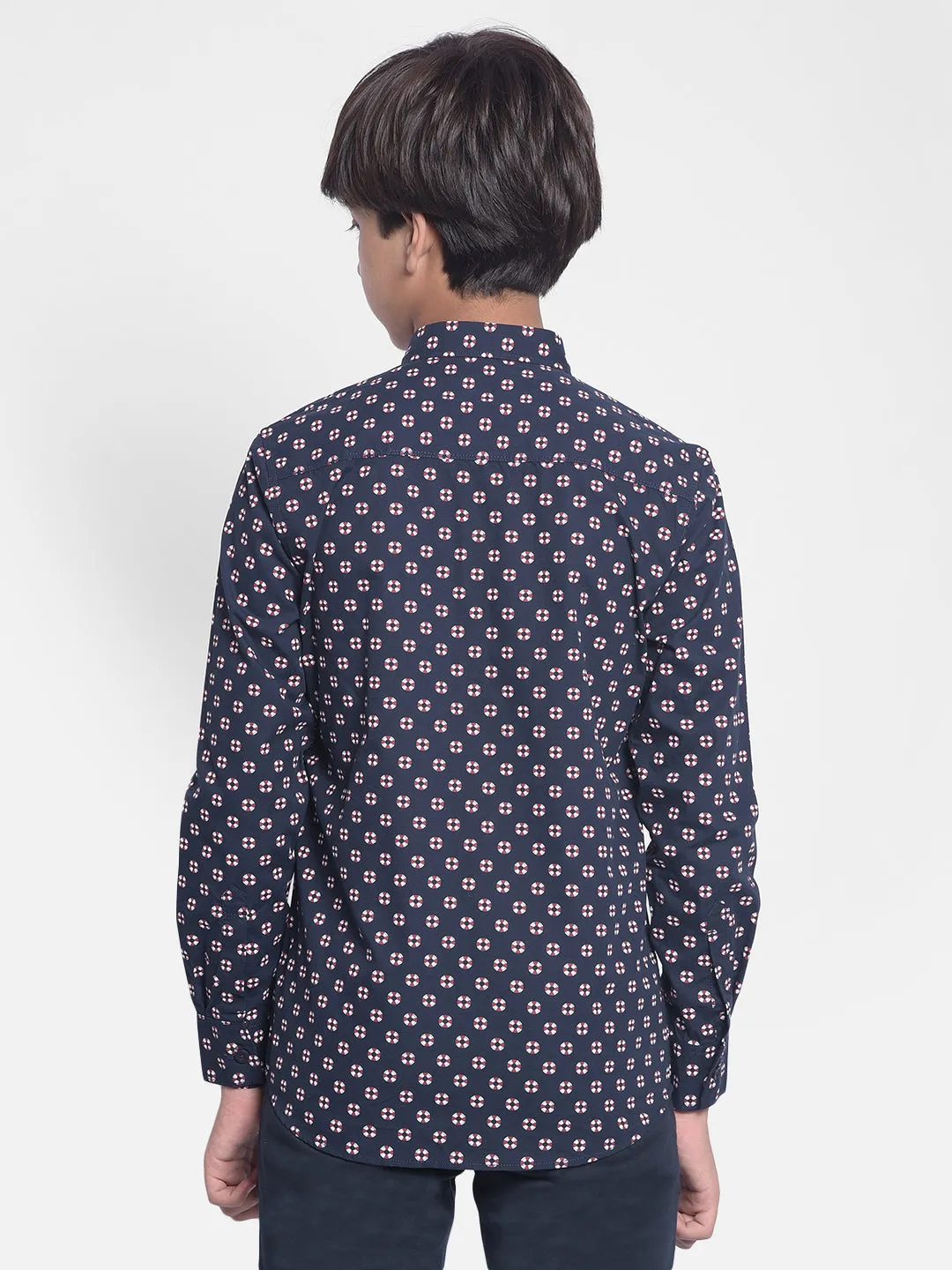 Navy Blue Printed Shirt