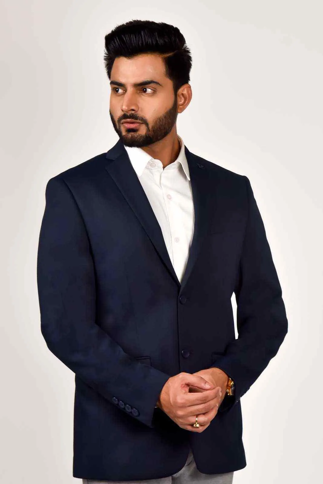 Navy Knitted Blazer For parties