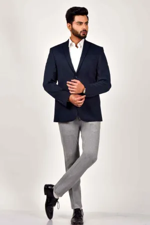 Navy Knitted Blazer For parties