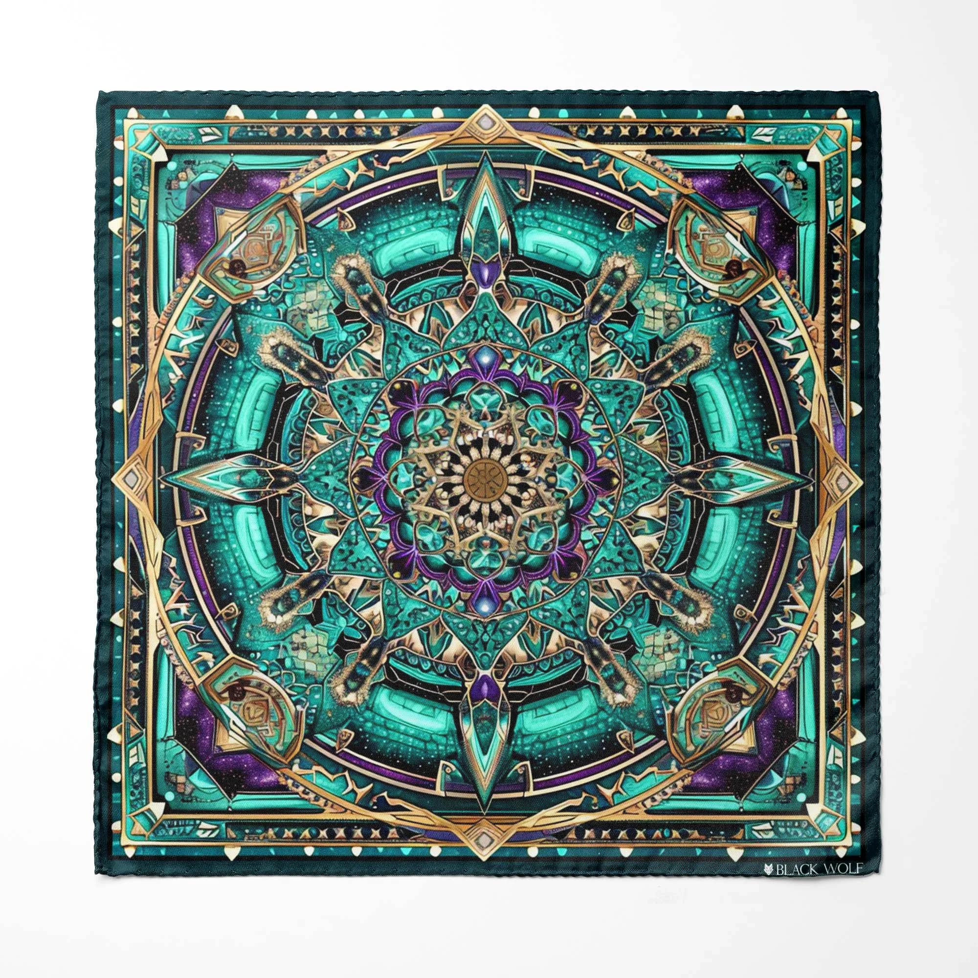 NEON MANDALA SILK POCKET SQUARE