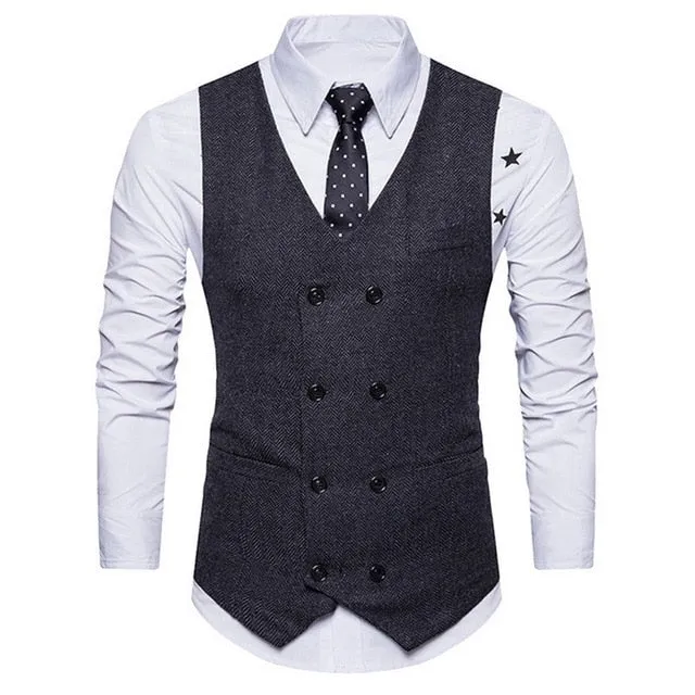 New 3 Pieces Business Blazer  Vest  Pants Suit Sets Men Autumn Fashion Solid Slim Wedding Set Vintage Classic Blazers Male