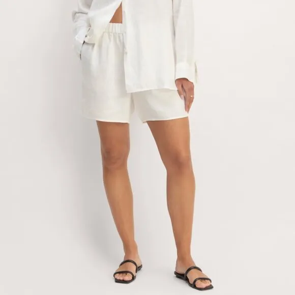 NEW Everlane The Linen Easy Short Womens XS White