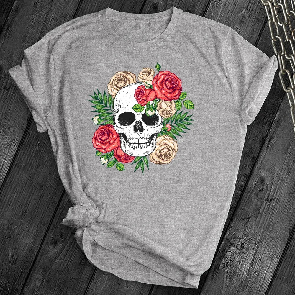 New Floral Skull Tee
