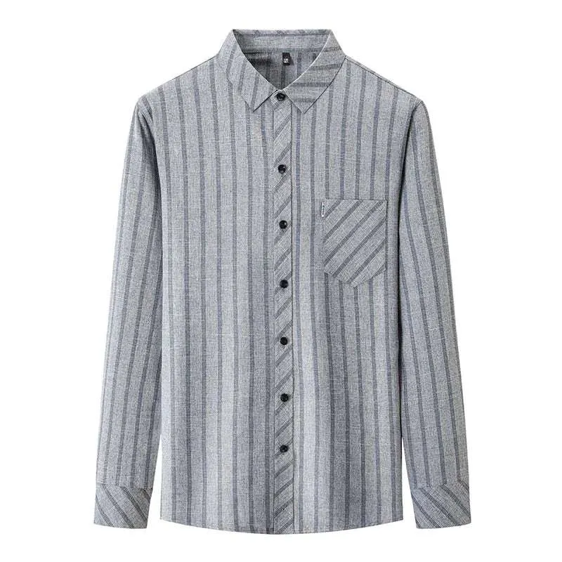 New Men's Business Casual Long-Sleeved Printed Shirt – Wrinkle-Resistant, No-Iron, Comfortable All-Season Top