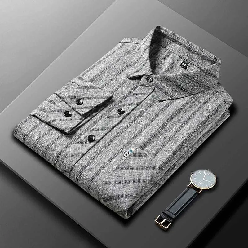 New Men's Business Casual Long-Sleeved Printed Shirt – Wrinkle-Resistant, No-Iron, Comfortable All-Season Top