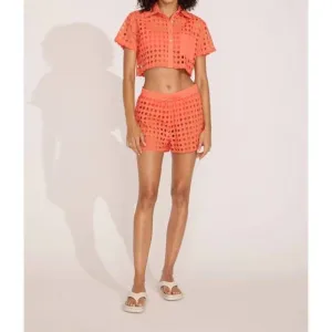 NEW SOLID &amp; STRIPED eyelet charlie short in coral crush