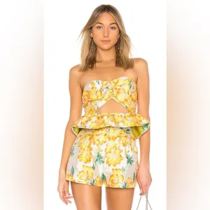 NEW WITH TAGS Endless Rose Sweetheart Top &amp; Shorts Set in Floral Brocade