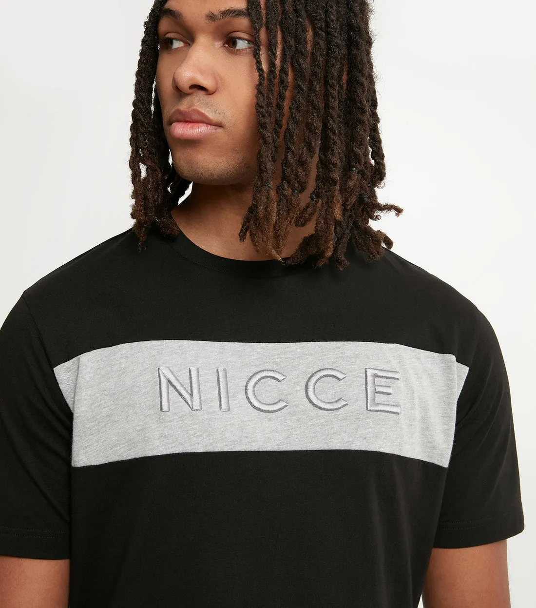 Nicce Mercury Stripe T-Shirt Black