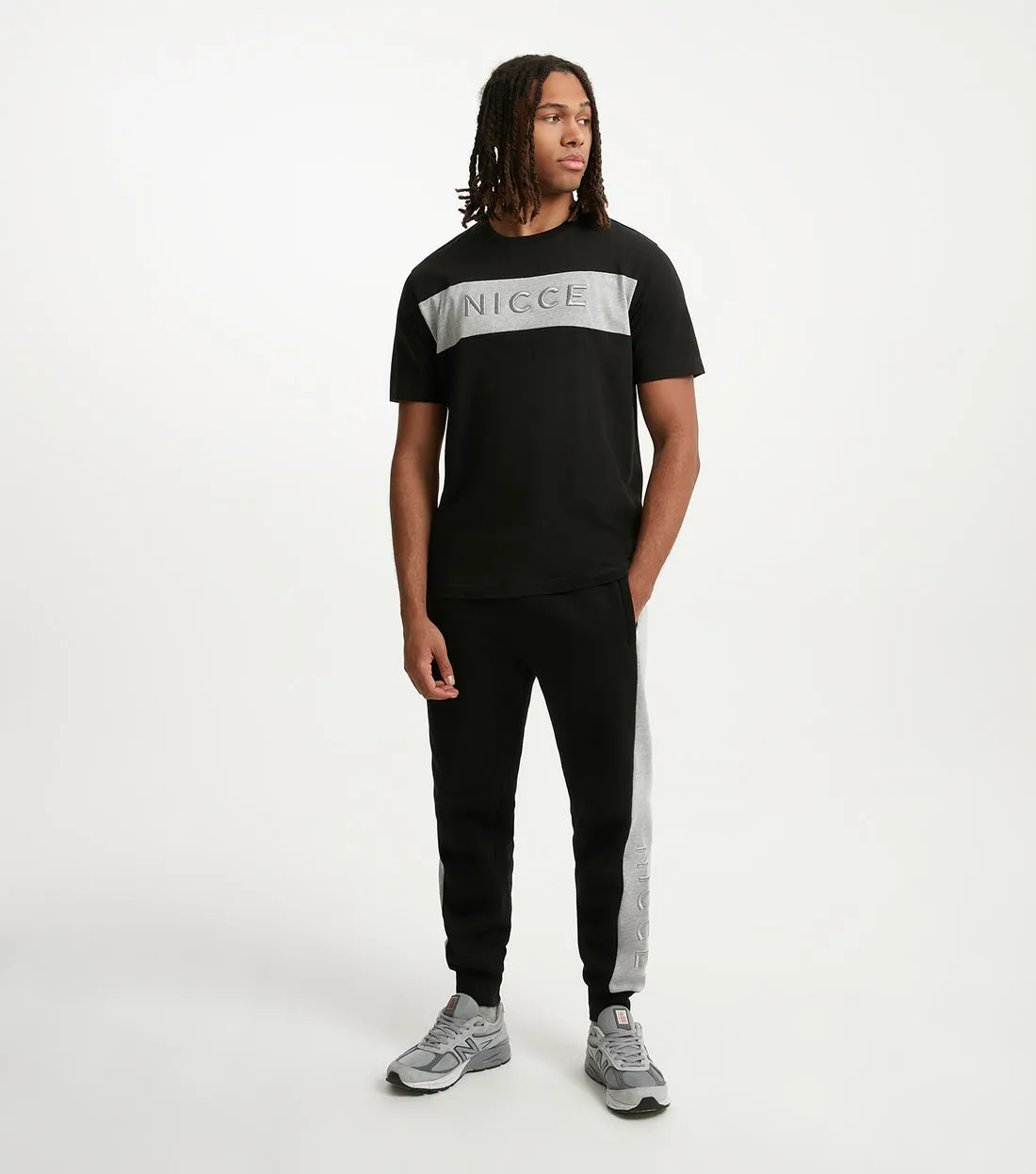 Nicce Mercury Stripe T-Shirt Black