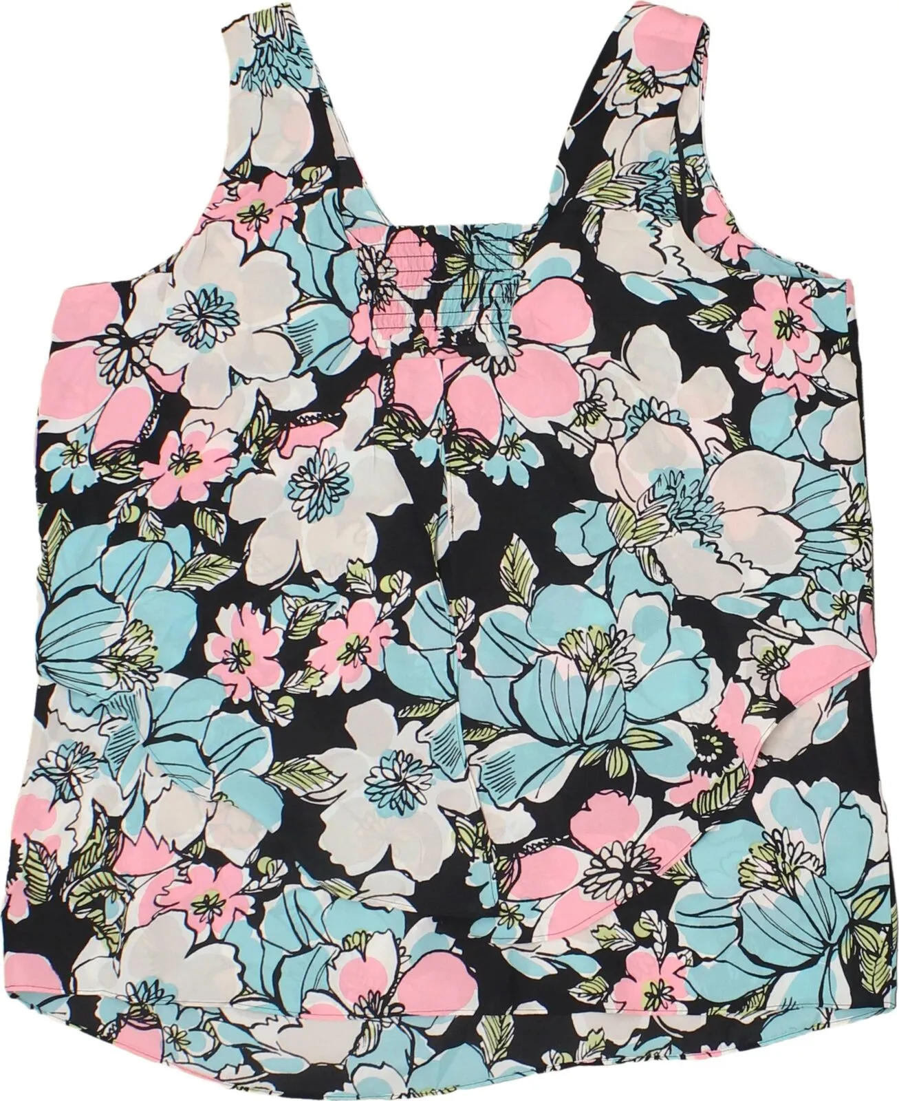 Notations Women's Plus Size Floral V-Neck Layered Tank Top Blouse