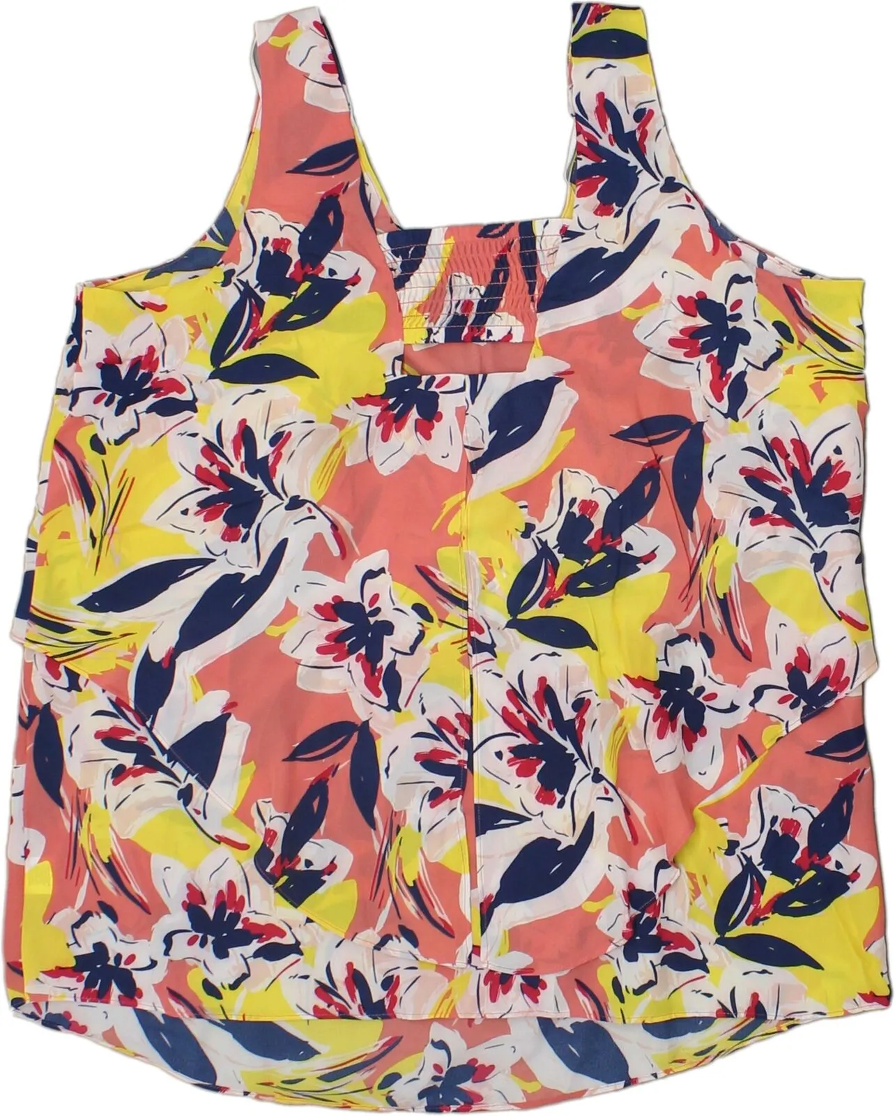 Notations Women's Plus Size Floral V-Neck Layered Tank Top Blouse