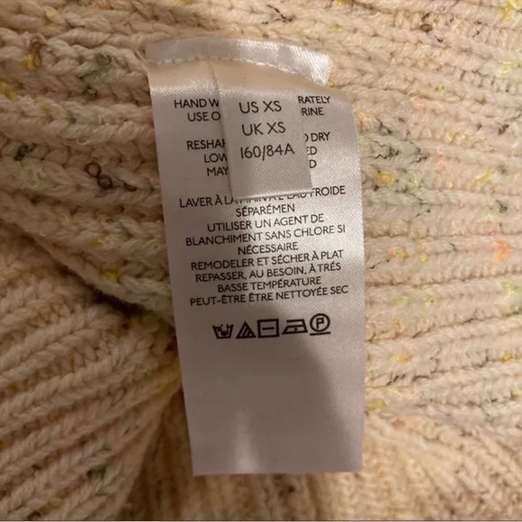 NWOT Free People Leo Tunic Sweater Silver Gleam Combo Beige Oversized XS