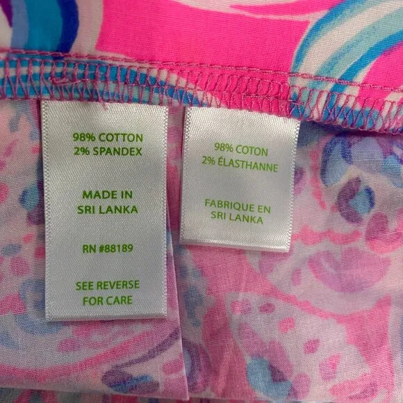 NWOT-Lilly Pulitzer Women's Cotton Pink Elastic Waist Floral Print Shorts L #350