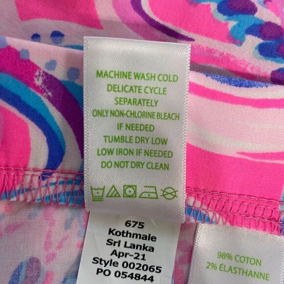 NWOT-Lilly Pulitzer Women's Cotton Pink Elastic Waist Floral Print Shorts L #350