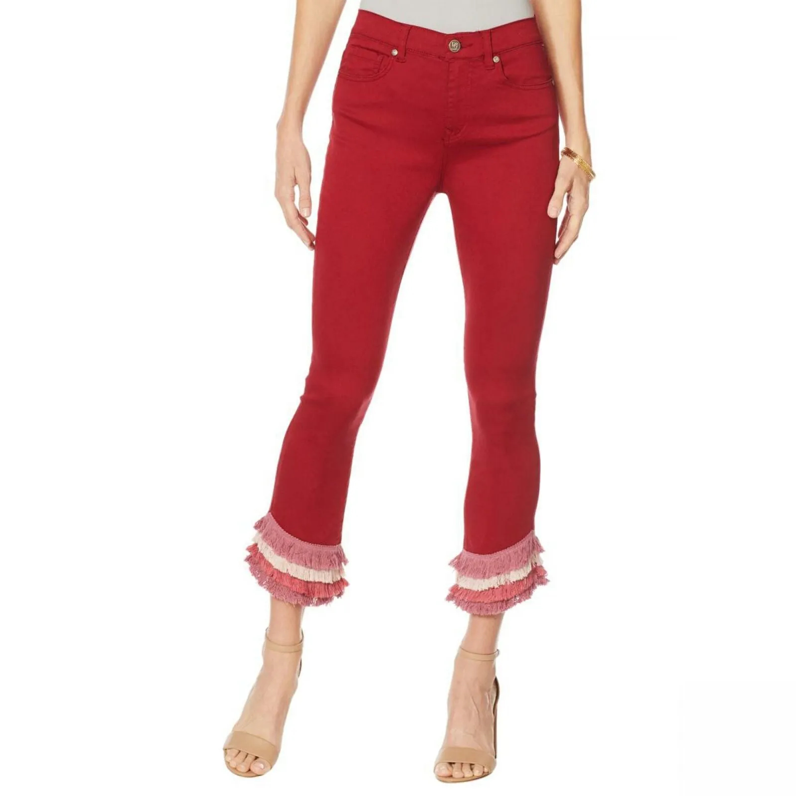 NWT DG2 By Diane Gilman Womens Virtual Stretch Layered Crop Jean. 705384 8
