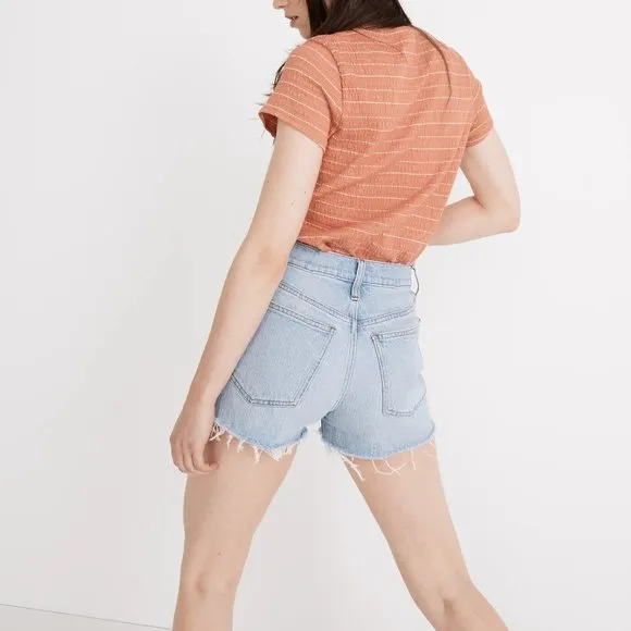 [NWT] Madewell Distressed The Perfect Jean Short in Light Wash