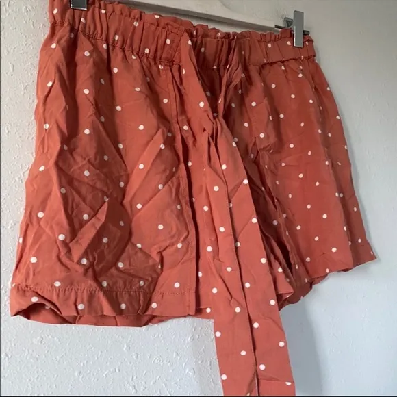NWT Madewell Drapey Pull On Shorts Polka Dot Sz S