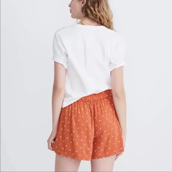 NWT Madewell Drapey Pull On Shorts Polka Dot Sz S