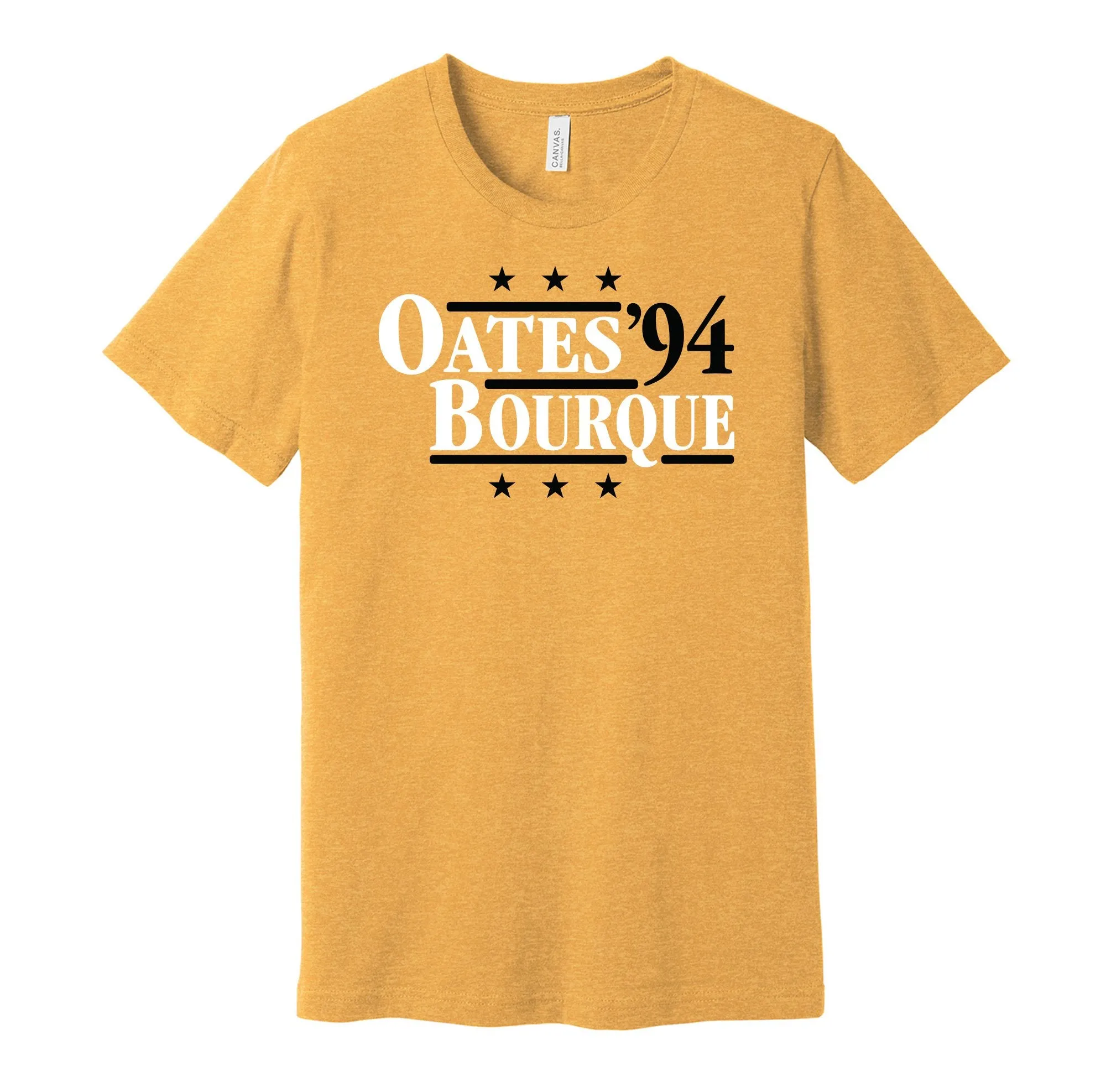 Oates & Bourque '94 - Boston Hockey Legends Political Campaign Parody T-Shirt - Hyper Than Hype Shirts