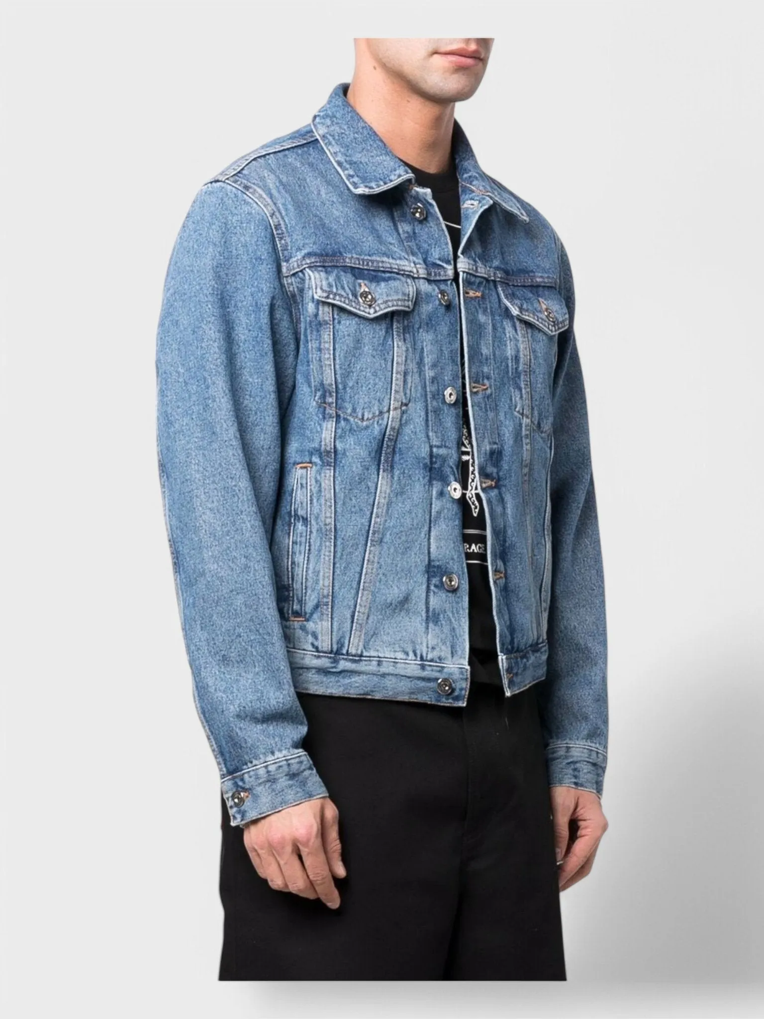 Off-White Indust Slim Denim Jacket Medium Blue