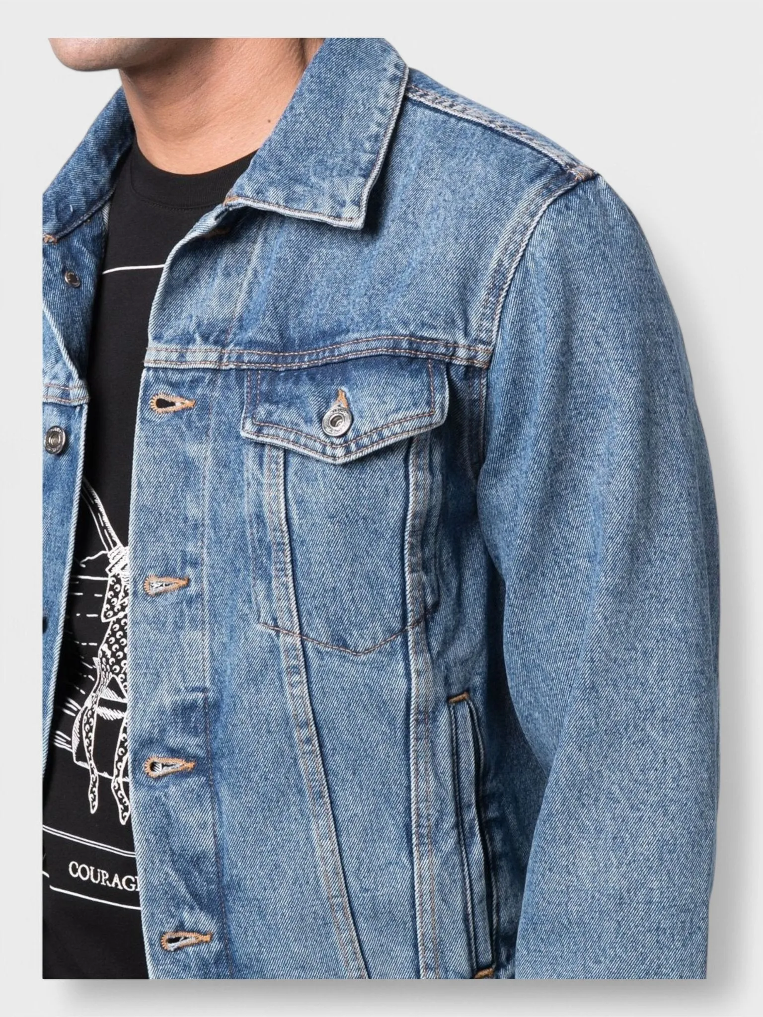 Off-White Indust Slim Denim Jacket Medium Blue