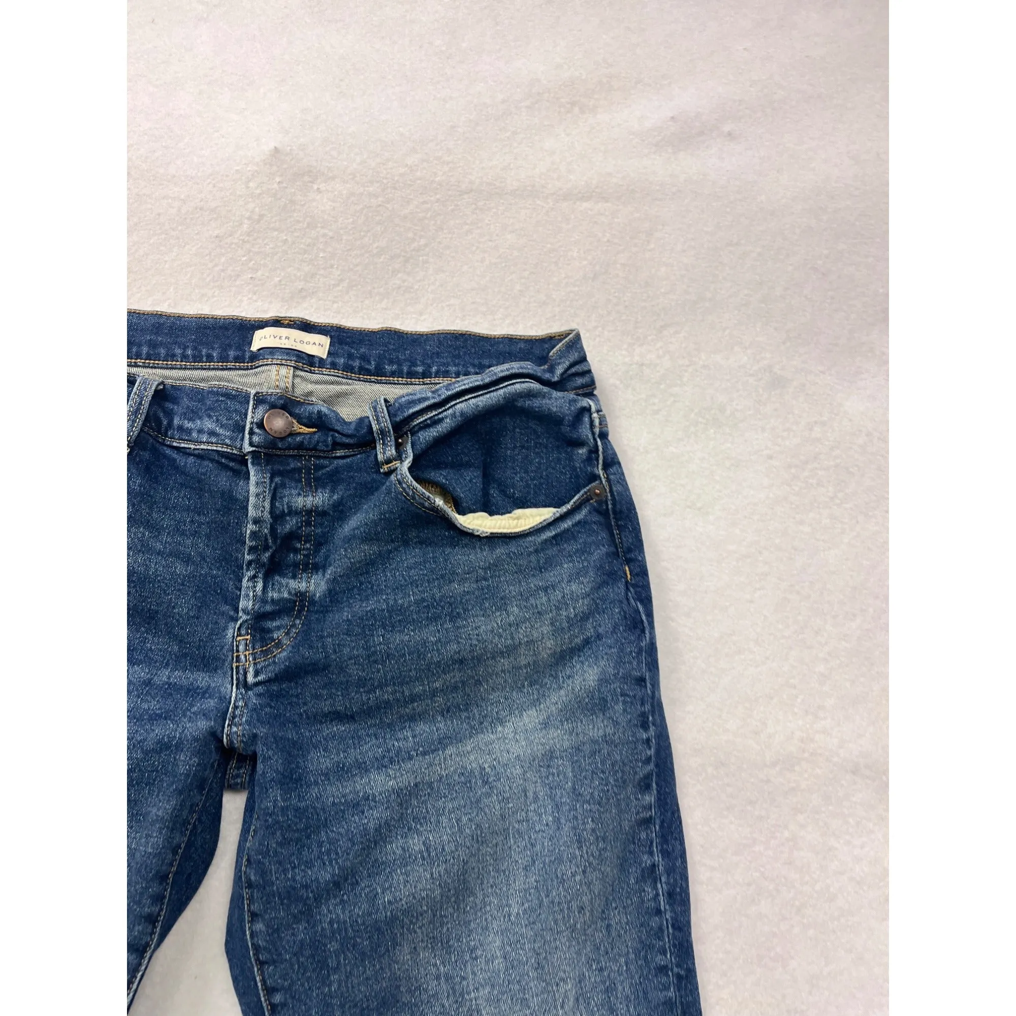 Oliver Logan Womens Mid-Rise Denim Blue Jeans #8127