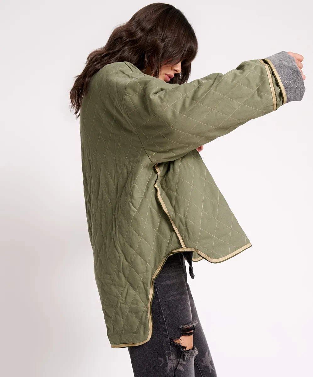 One Teaspoon The Bower Reversible Quilted Denim Jacket - Black