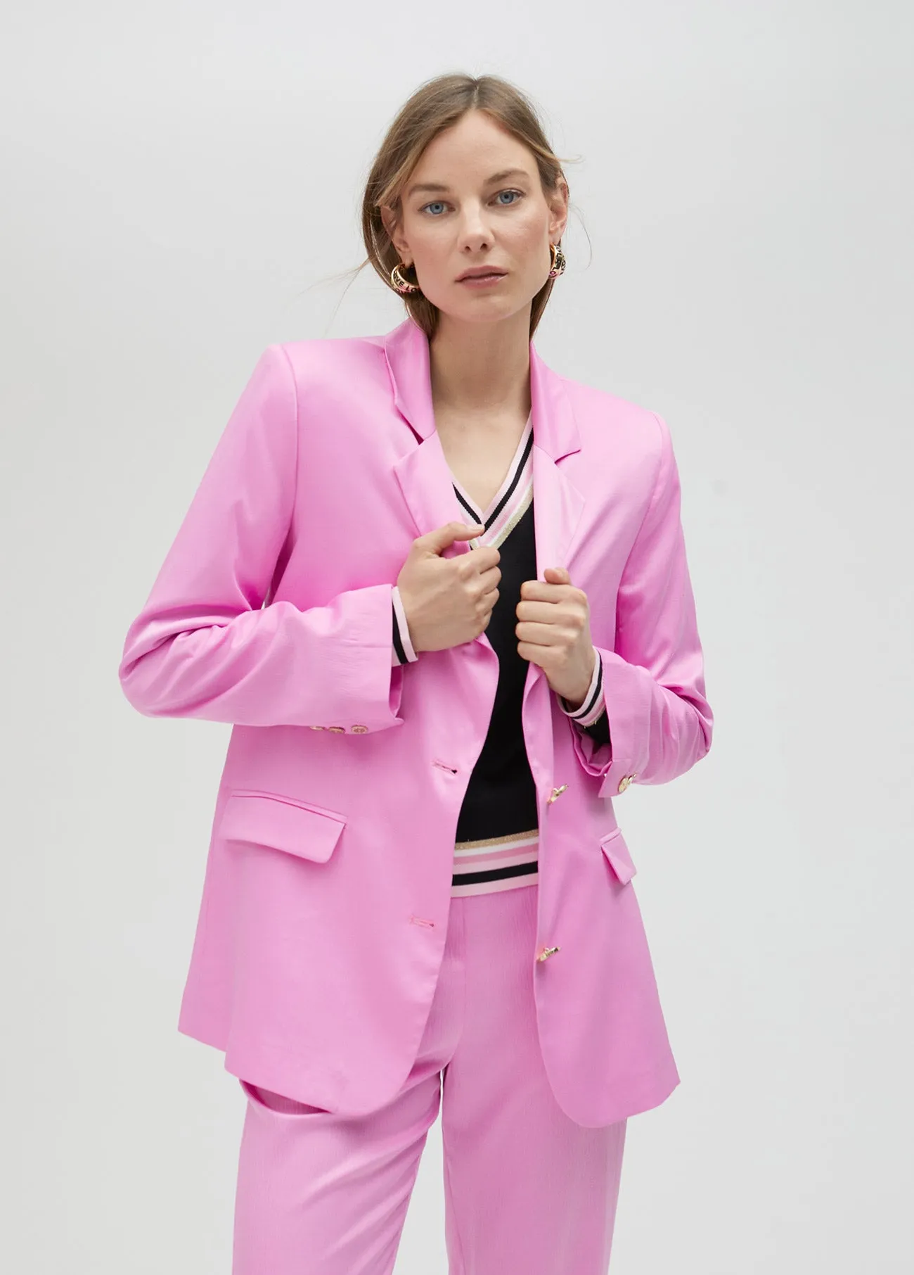 Oversize satin blazer
