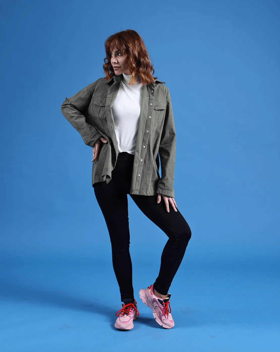 Oversized Green Velvet Jacket