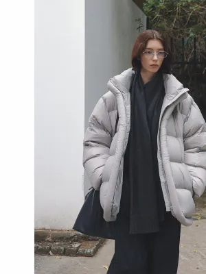 Oversized High Collar Puffer Jacket