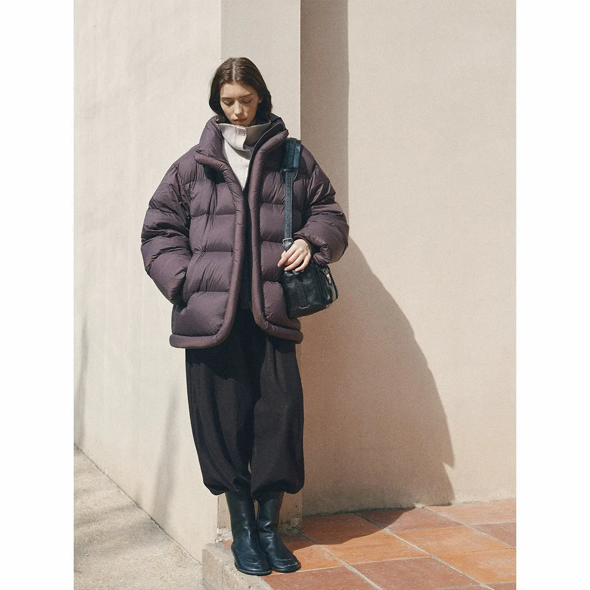 Oversized High Collar Puffer Jacket