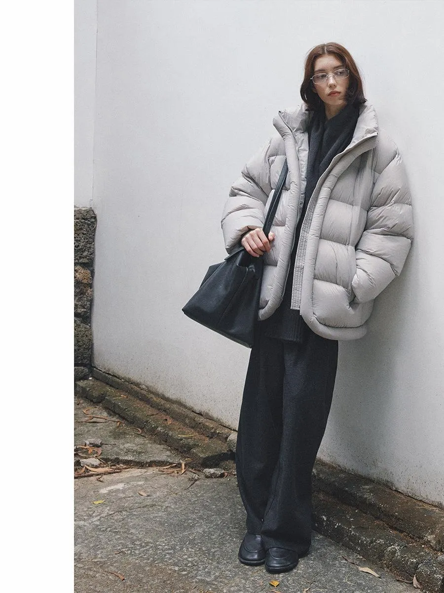 Oversized High Collar Puffer Jacket