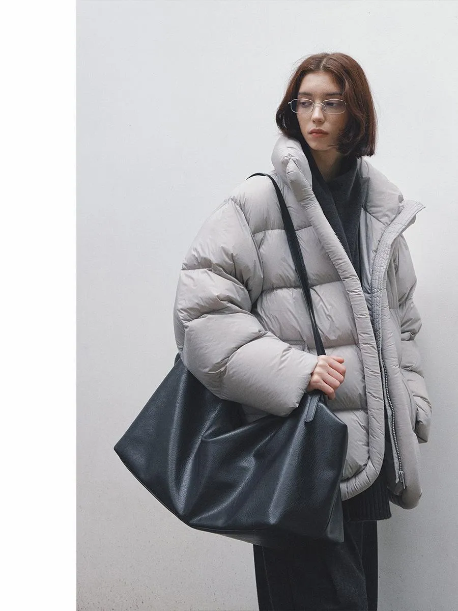 Oversized High Collar Puffer Jacket