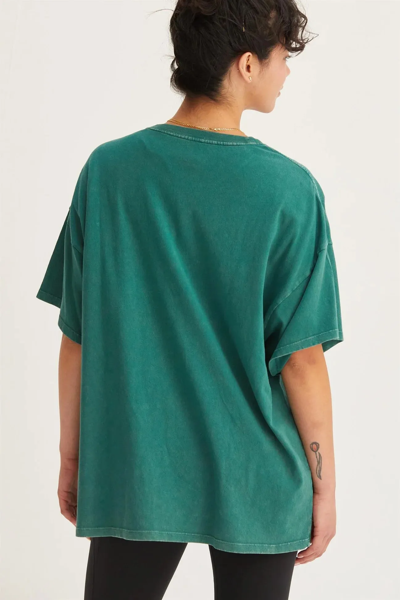 Oversized Mineral Washed Tee - Dark Green