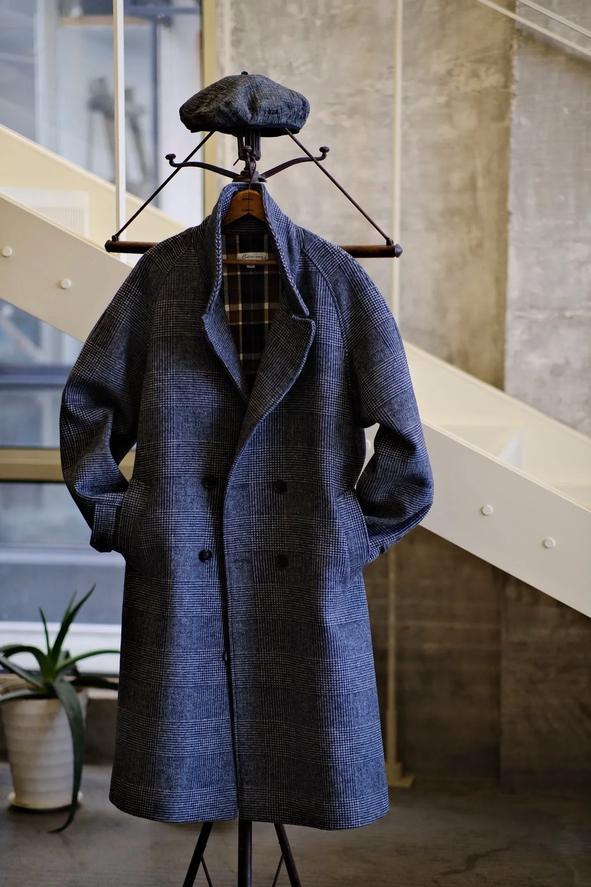 Oversized Plaid Trench Coat
